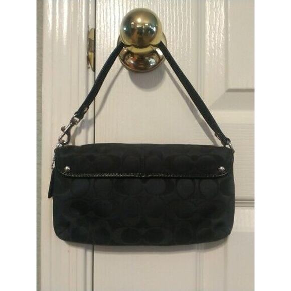 Coach Legacy Signature Wallet Wristlet Small Purse Adjustable Black - Picture 6 of 13